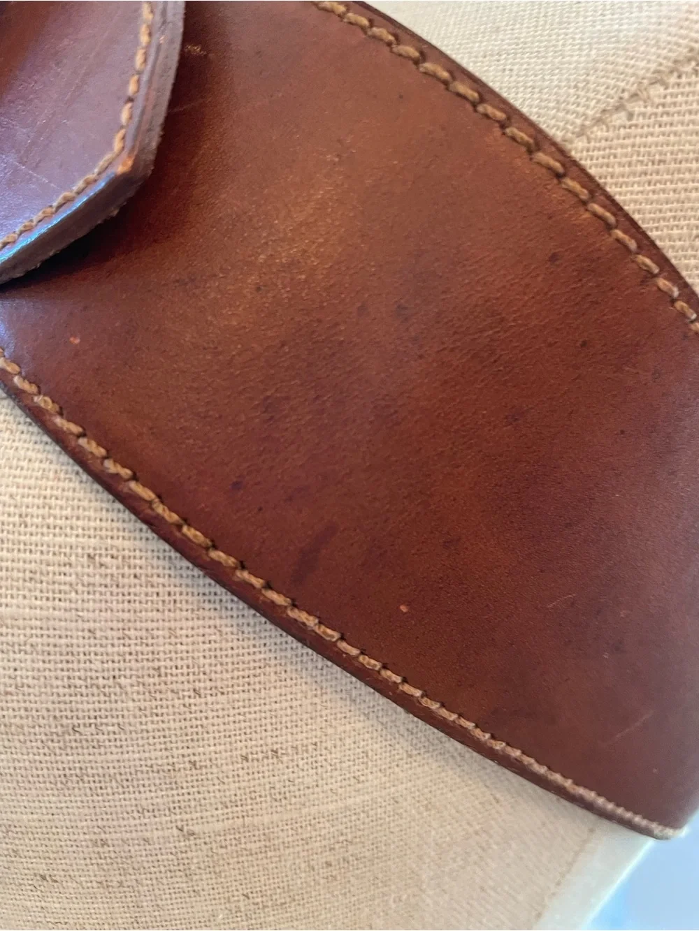 United Colors Of Benetton Wide Brown Leather Waist Belt with Rectangular Buckle